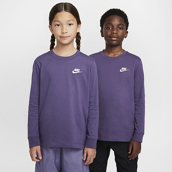 Boys Nike Purple Long Sleeve Shirts. Nike
